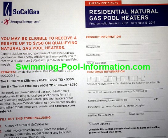 Gas Company Rebates For Pool Heaters